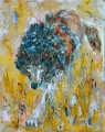 loup peintures épaisses avec texture